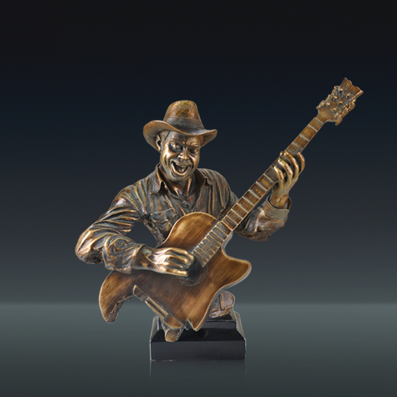 Music Statue Resin Cold Cast Copper Artwork