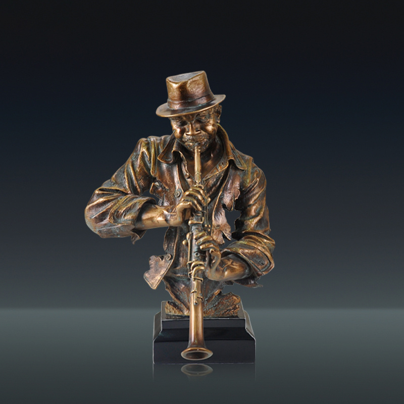 Music Statue Resin Cold Cast Copper Artwork