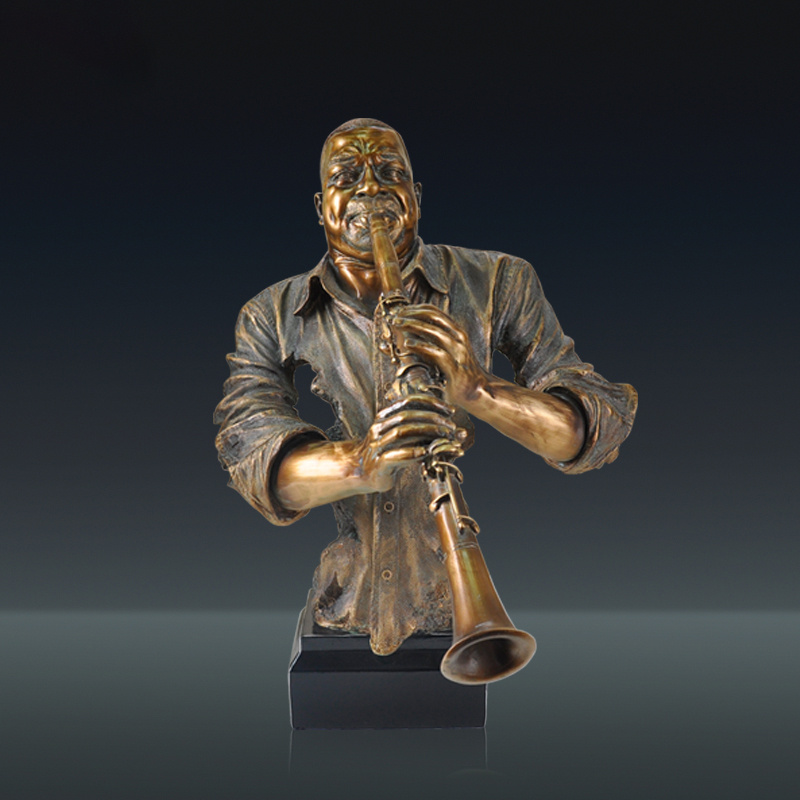 Music Statue Resin Cold Cast Copper Artwork